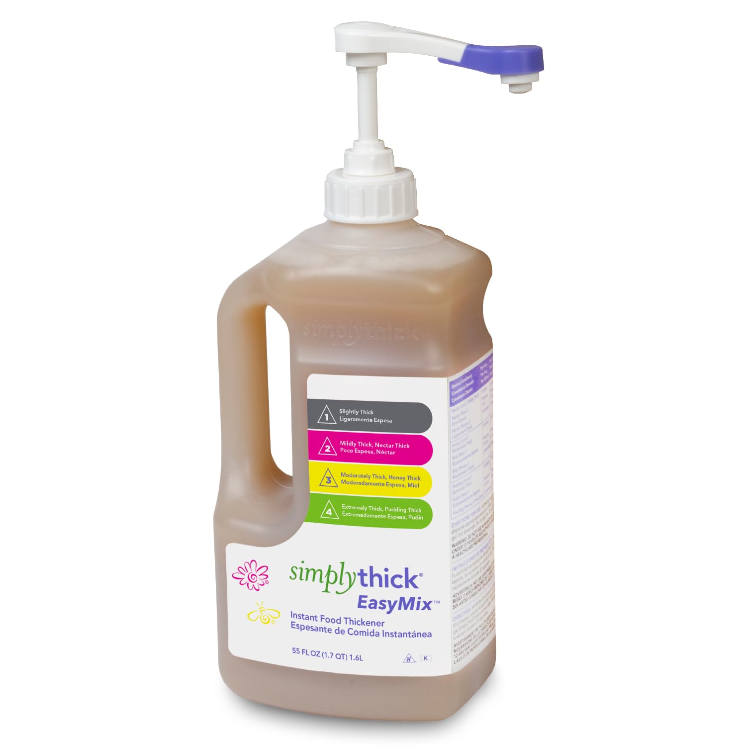 SimplyThick EasyMix | 302 Servings | Gel Thickener for those with Dysphagia & Swallowing Disorders | Won't Alter The Taste of Liquid | Easy to Prepare | Large 55 Fl Oz Bottle with Pump