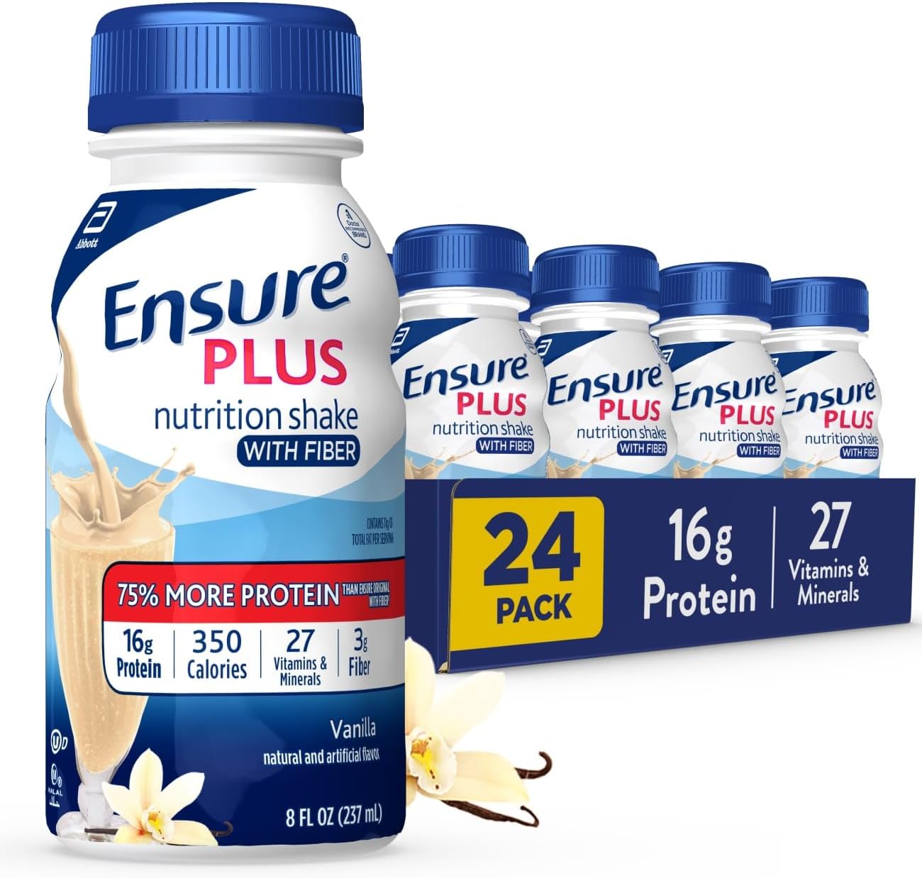 Ensure Plus Vanilla nutrition shake 24 pack
